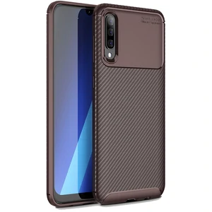 Колір: Коричневий - Чохол TOTO TPU Carbon Fiber 1,5mm Case Coffee для Samsung Galaxy A70 SM-A705