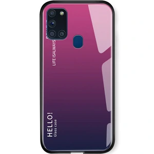 Чехол TPU Glass Gradient Hello Raspberry для Samsung Galaxy A21s SM-A217