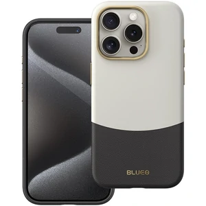 Чехол Blueo Leather Case MagSafe для iPhone 15 Pro Black/White