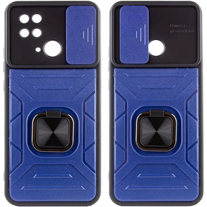 Цвет: Синий - Чехол TPU+PC Camshield Flash Ring Blue для Xiaomi Redmi 10C
