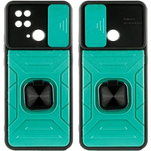 Цвет: Зеленый - Чехол TPU+PC Camshield Flash Ring Green для Xiaomi Redmi 10C