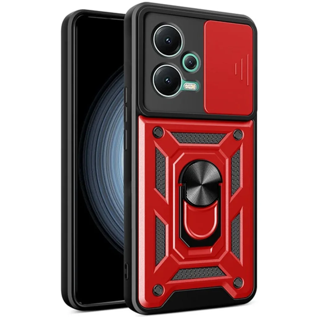 Чехол Camshield Serge Ring for Magnet Red для Poco X5 5G, Xiaomi Redmi Note 12 5G