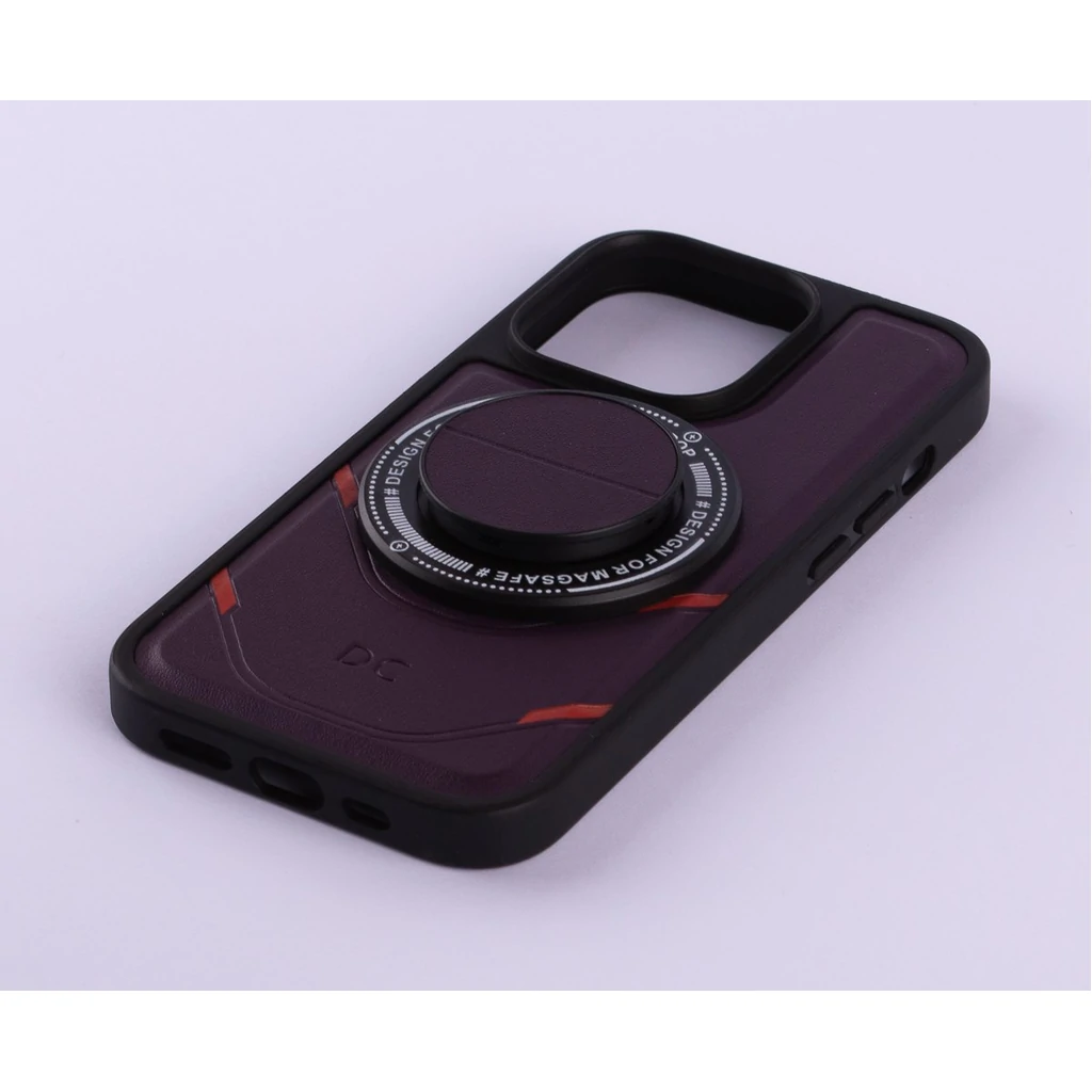 Чохол DC MagSafe Leather Edition + MagSafe PopSocket для iPhone 14 Pro Max Dark Purple