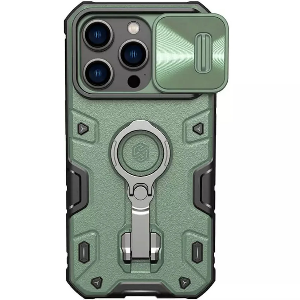 Чохол TPU+PC Nillkin Camshield Armor Pro No Logo Green для Apple iPhone 14 Pro