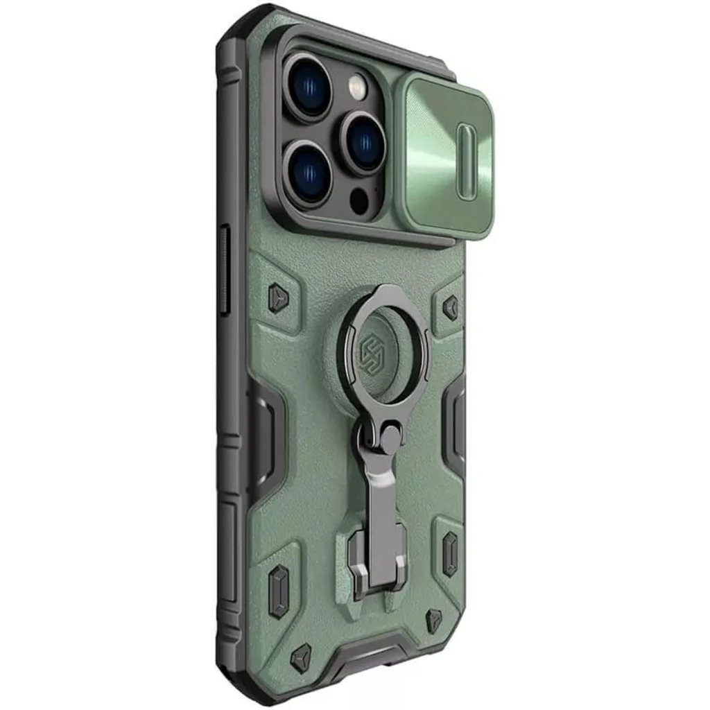 Чохол TPU+PC Nillkin Camshield Armor Pro No Logo Green для Apple iPhone 14 Pro