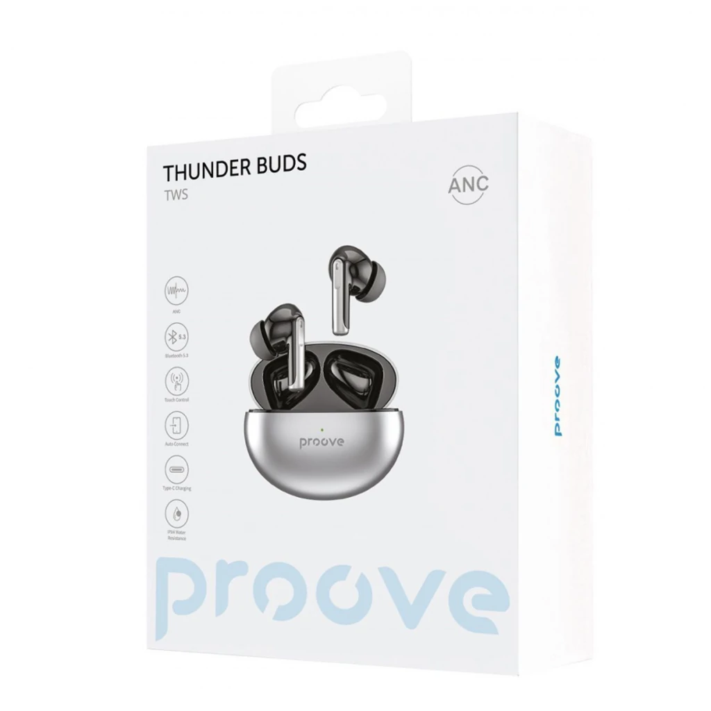 Бездротові навушники Proove Thunder Buds TWS with ANC Gray (TWTB00010003)
