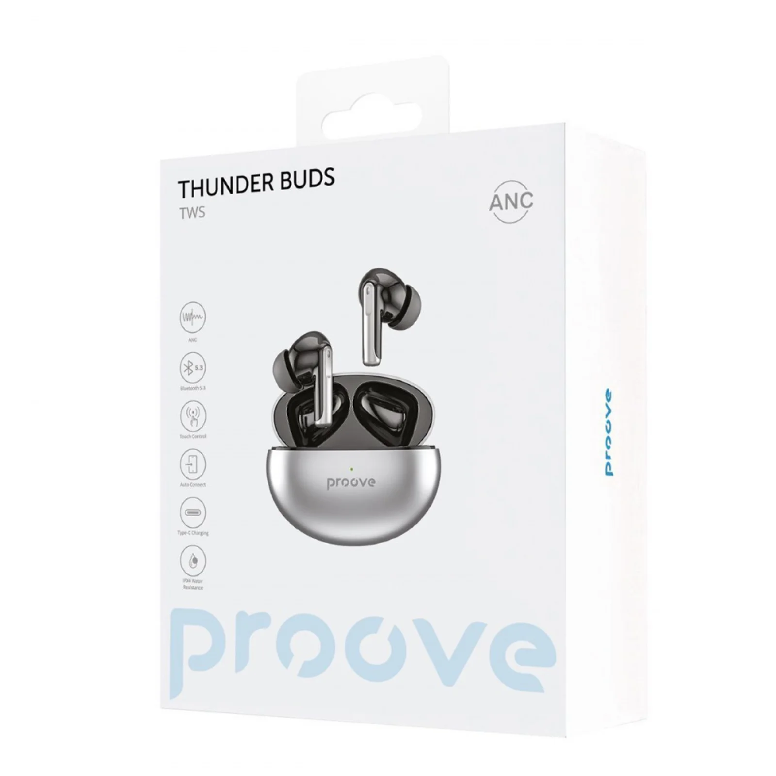Бездротові навушники Proove Thunder Buds TWS with ANC Gray (TWTB00010003)