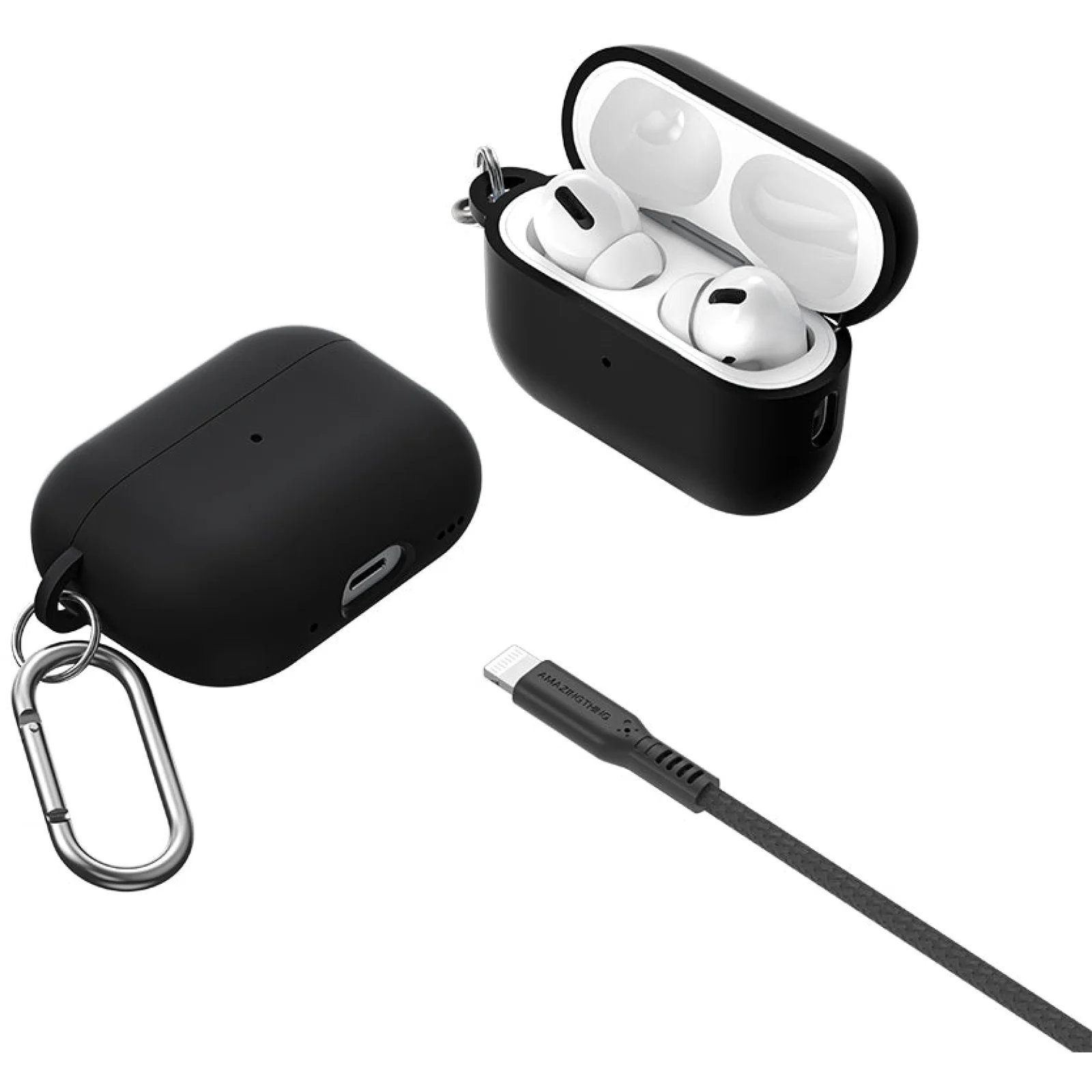 Чехол AirPods Pro 2 AmazingThing Smoothie Drop-Proof Anti-Bacterial Case Black