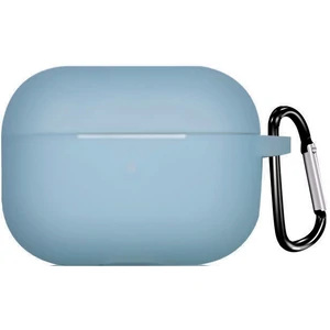 Цвет: Голубой - Чехол Airpods Pro 2 Silicone Case with Clip Lilac Blue