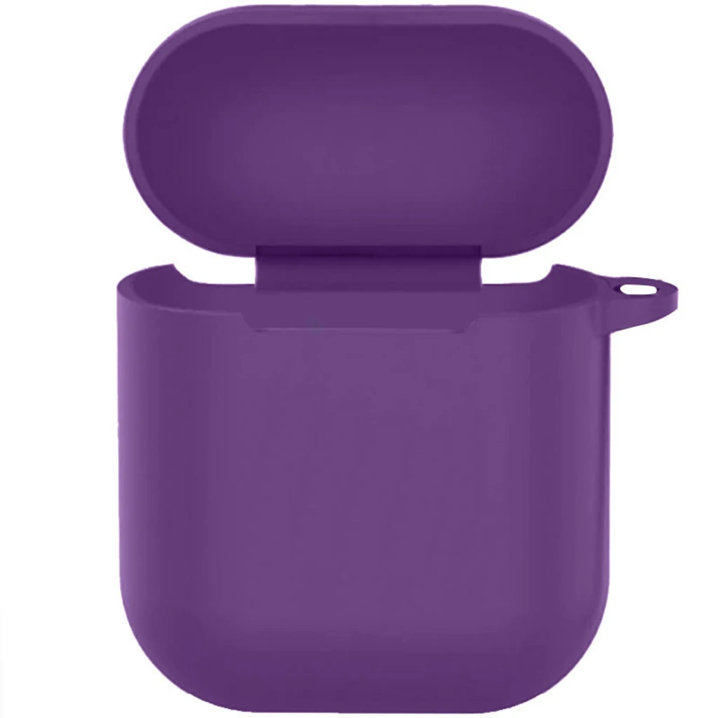 Чохол Silicone Case New with Clip Airpods, Airpods 2 Grape