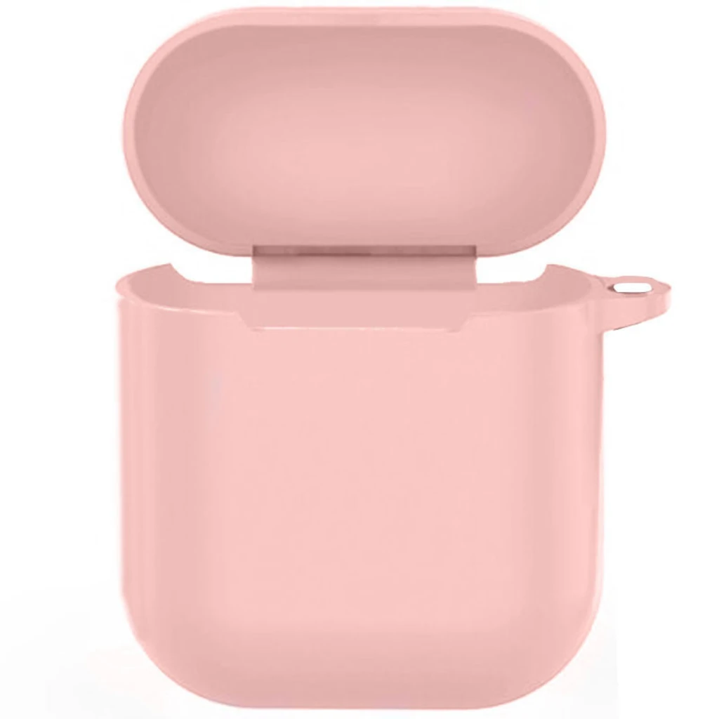 Чехол Silicone Case New with Clip Airpods, Airpods 2 Light Pink