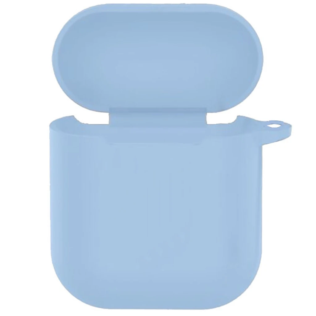 Чохол Silicone Case New with Clip Airpods, Airpods 2 Lilac Blue
