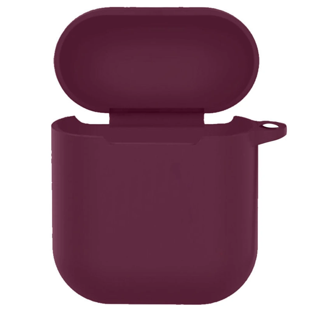 Чохол Silicone Case New with Clip Airpods, Airpods 2 Maroon