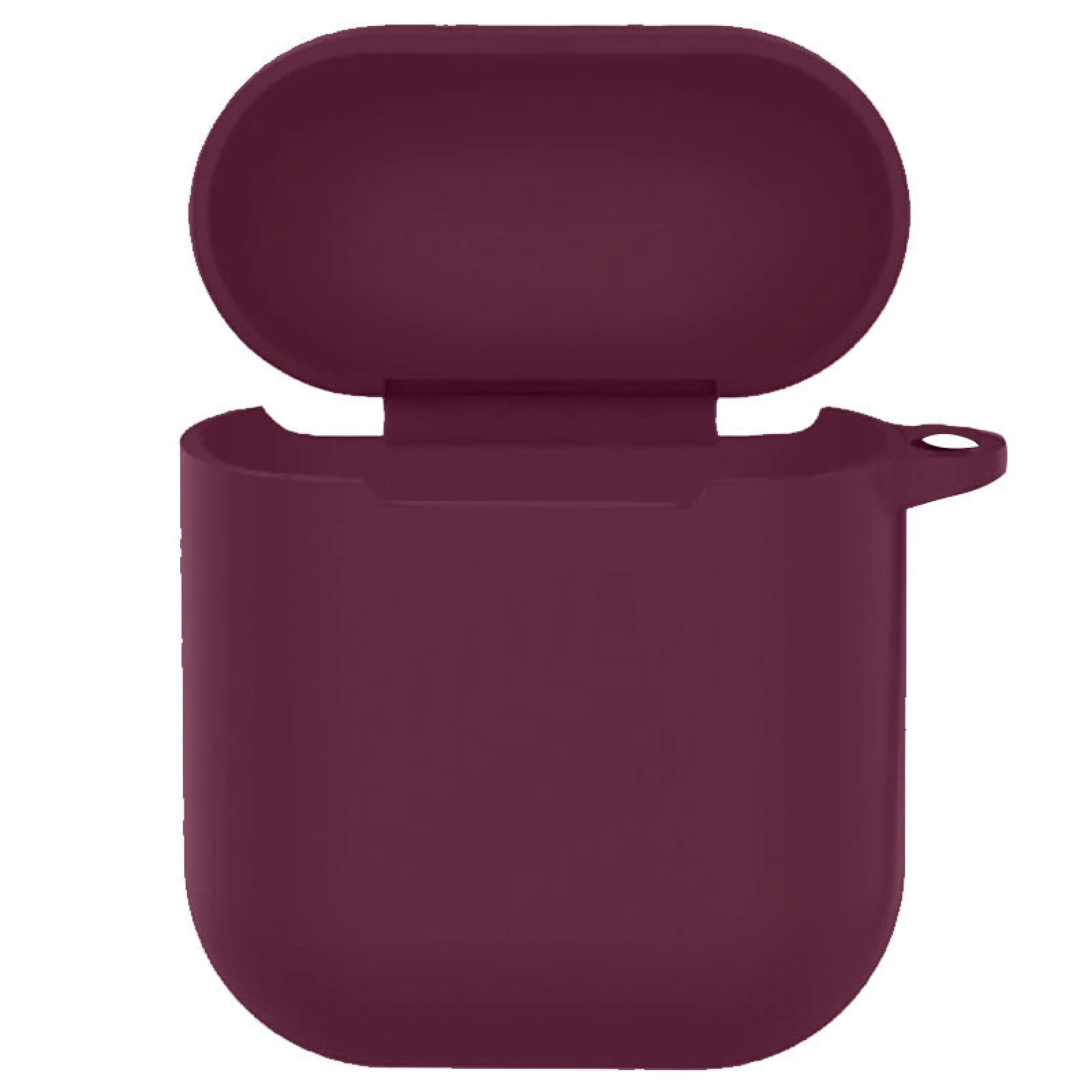 Чехол Silicone Case New with Clip Airpods, Airpods 2 Maroon