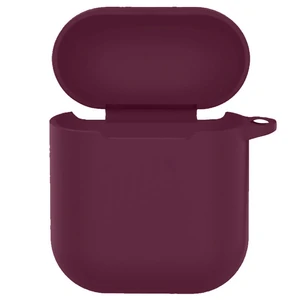 Колір: Бордовий - Чохол Silicone Case New with Clip Airpods, Airpods 2 Maroon