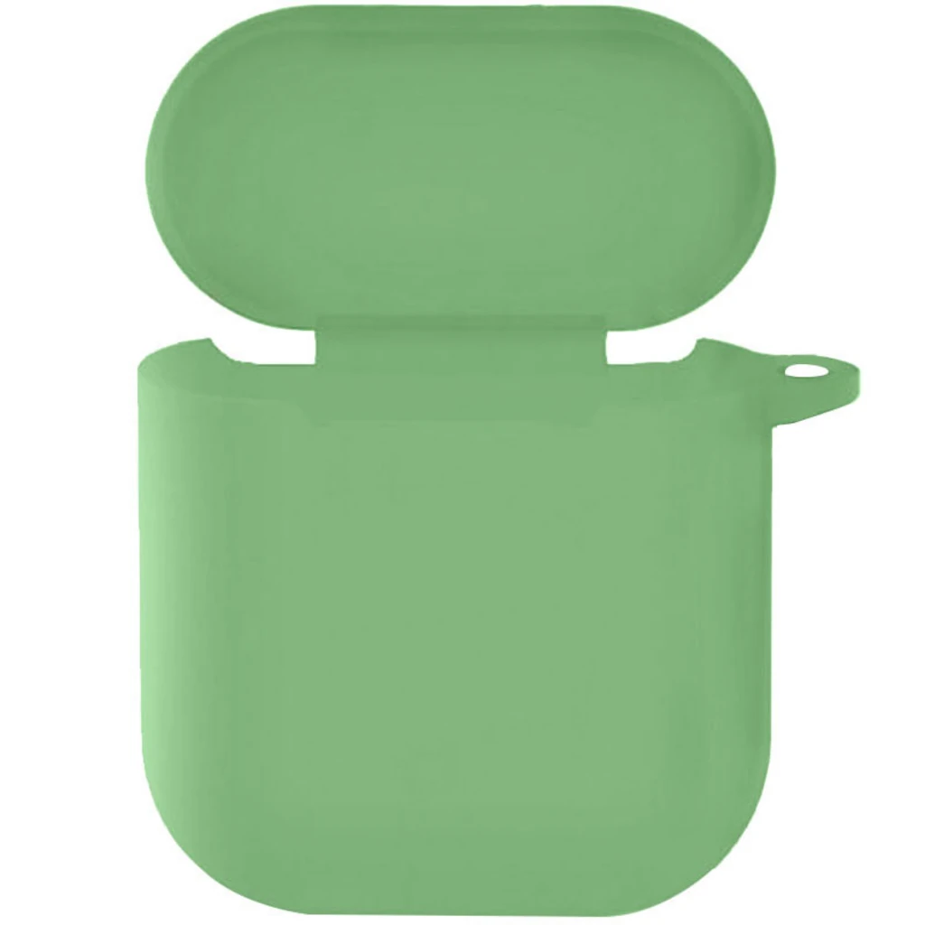 Чехол Silicone Case New with Clip Airpods, Airpods 2 Mint