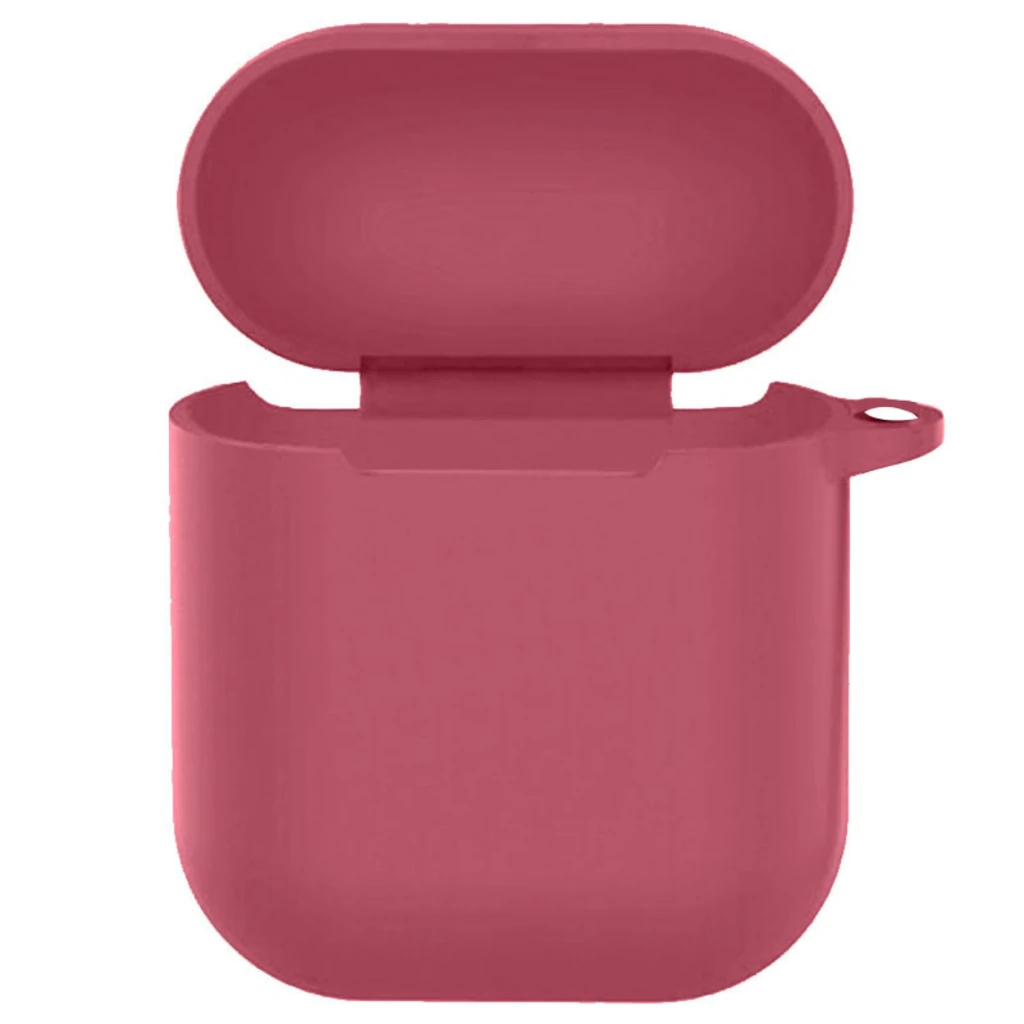 Чохол Silicone Case New with Clip Airpods, Airpods 2 Rose Red