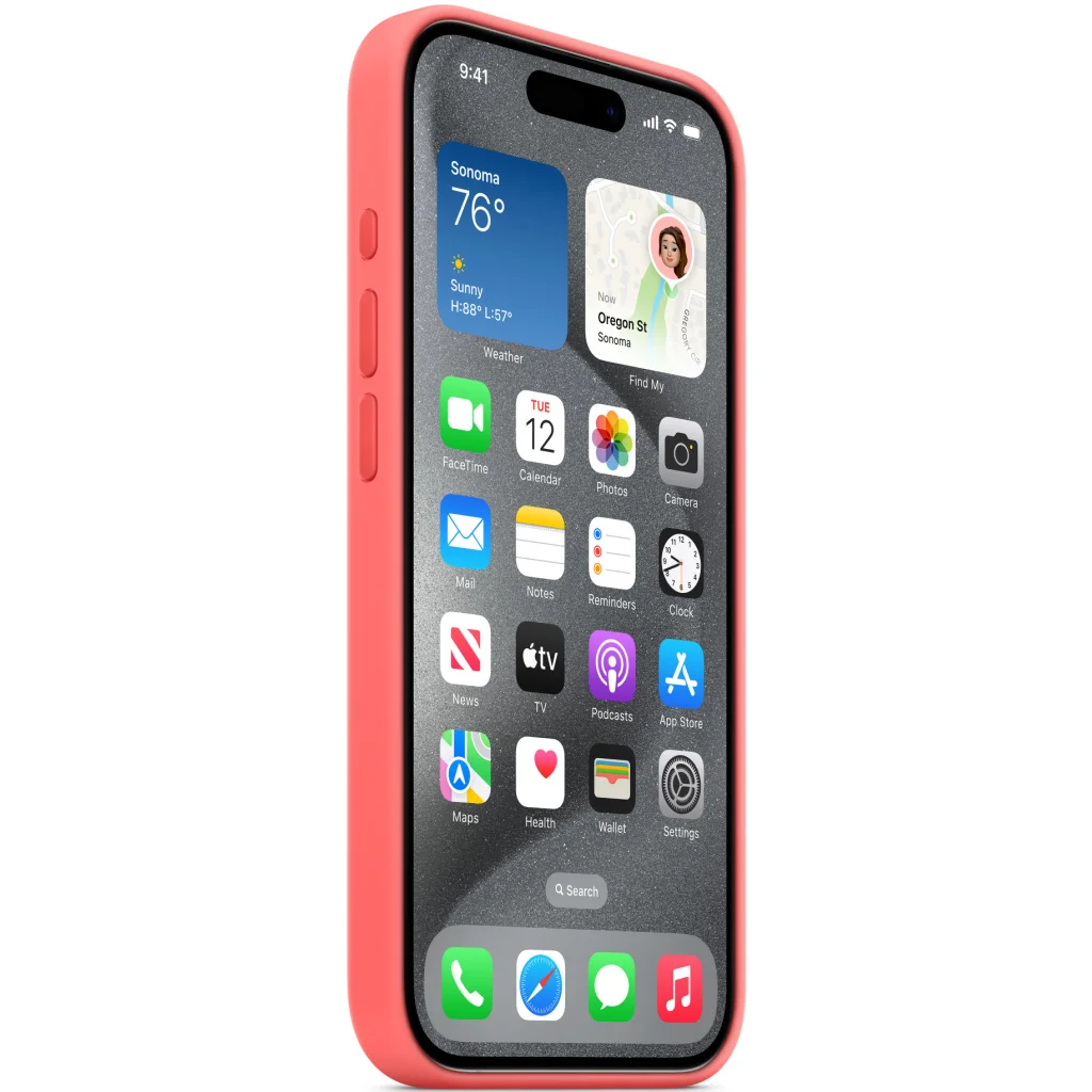 Чехол Apple iPhone 15 Pro Max Silicone Case with MagSafe Guava (MT1V3)