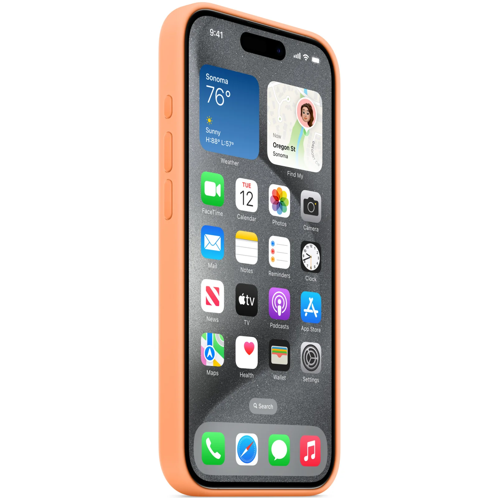 Чехол Apple iPhone 15 Pro Silicone Case with MagSafe Orange Sorbet (MT1H3)