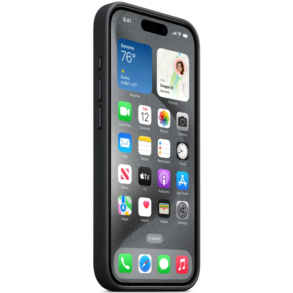 Чохол Apple iPhone 15 Pro FineWoven Case with MagSafe Black (MT4H3)