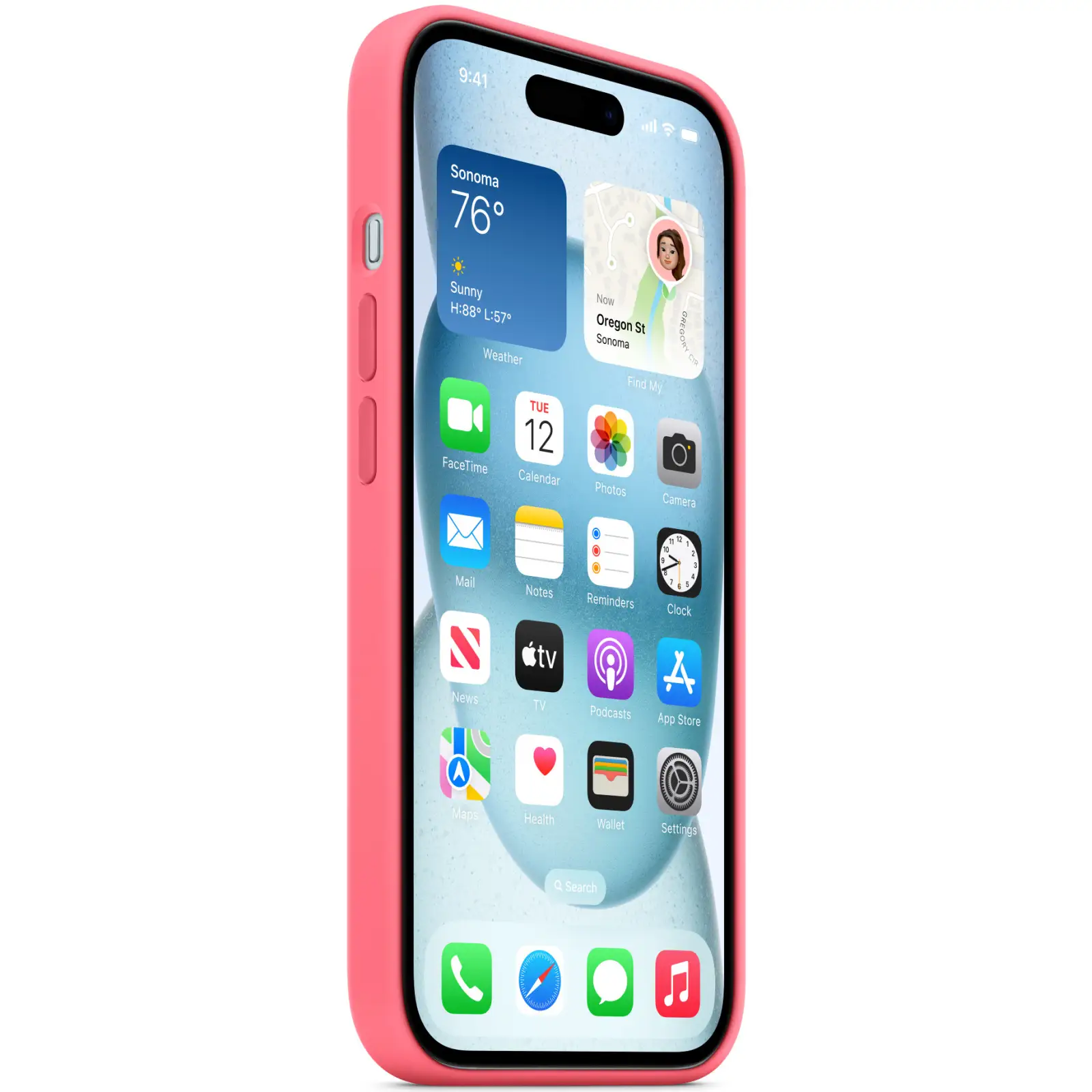Чохол Apple iPhone 15 Silicone Case with MagSafe Pink (MWN93)