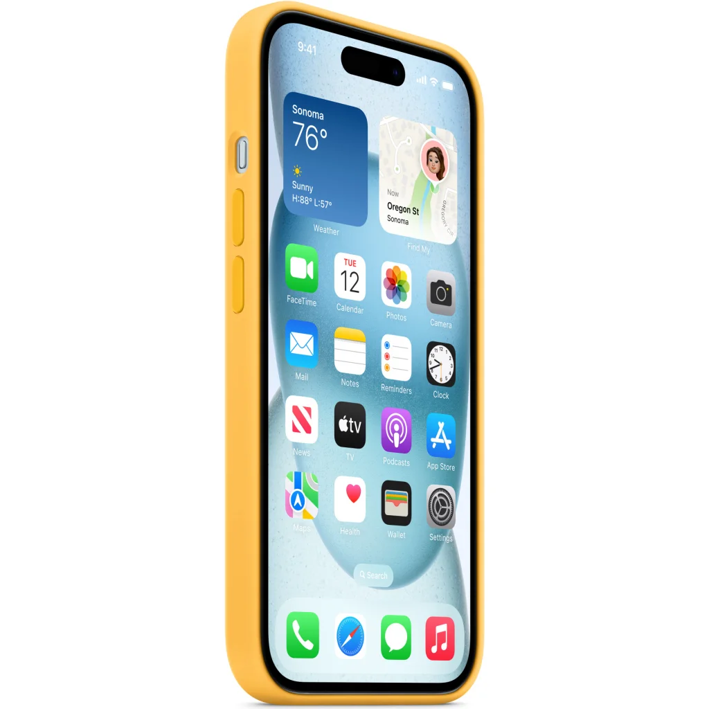 Чехол Apple iPhone 15 Silicone Case with MagSafe Sunshine (MWNA3)