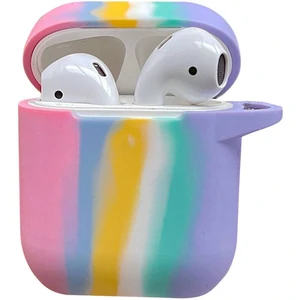 Колір: Рожевий - Чохол Airpods, Airpods 2 Colorfull Silicone Case Pink/Blue