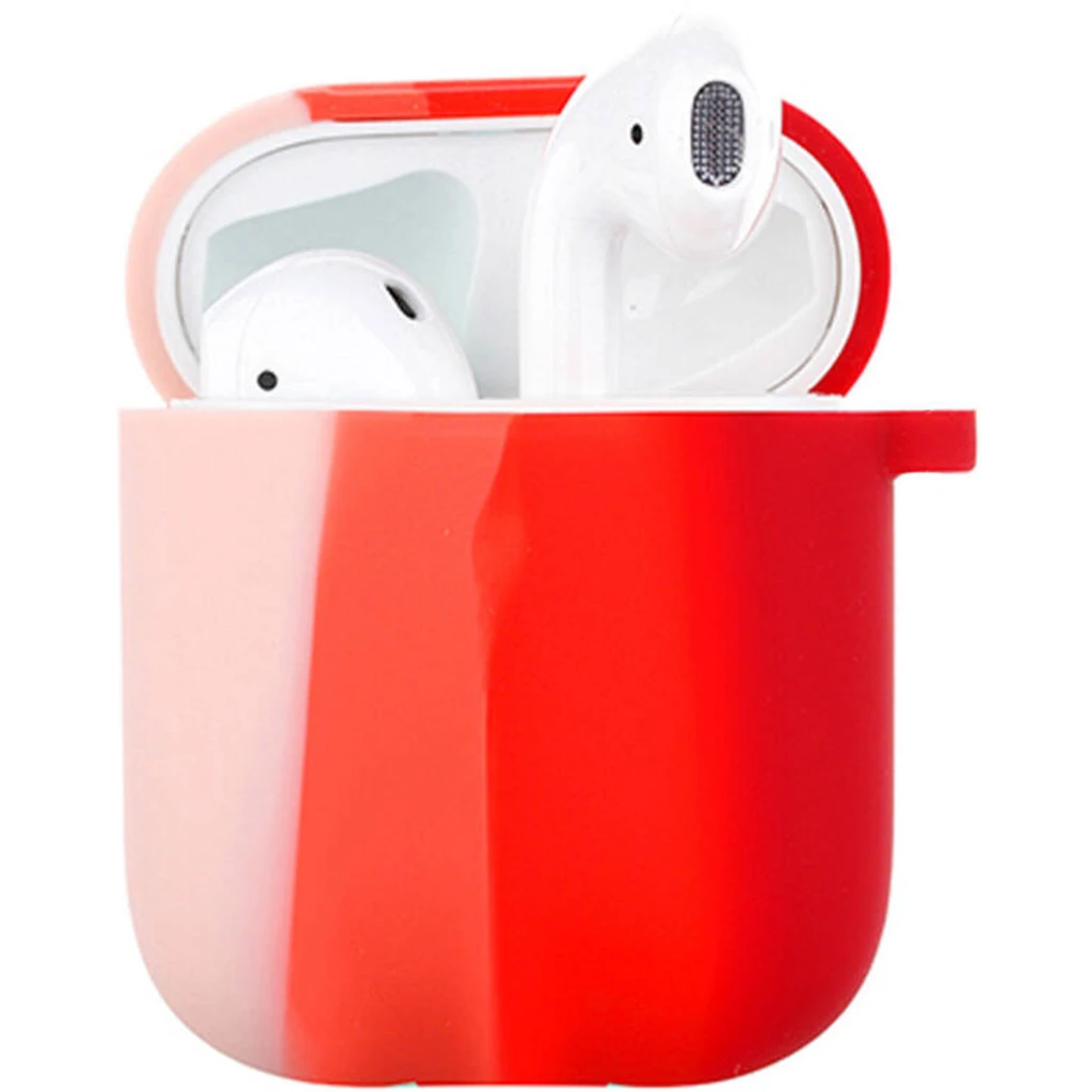 Чохол Airpods, Airpods 2 Colorfull Silicone Case Pink/Red