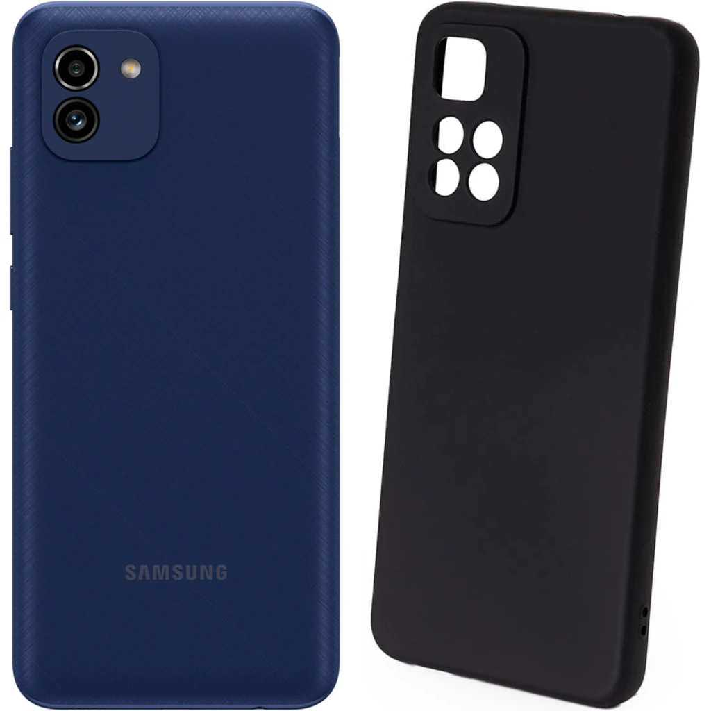 Чехол Silicone Case Full Protective Black для Samsung Galaxy A03 SM-A035
