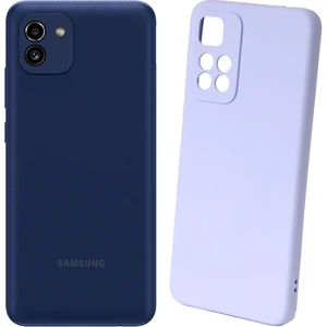 Цвет: Фиолетовый - Чехол Silicone Case Full Protective Violet для Samsung Galaxy A03 SM-A035