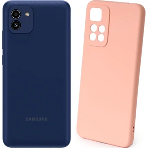 Цвет: Розовый - Чехол Silicone Case Full Protective Pudra для Samsung Galaxy A03 SM-A035