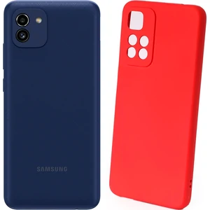 Цвет: Красный - Чехол Silicone Case Full Protective Red для Samsung Galaxy A03 SM-A035