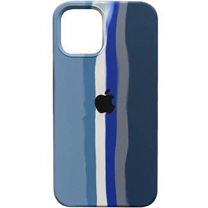 Чохол Silicone Case Full Rainbow Blue/Navy для Apple iPhone 13 Pro