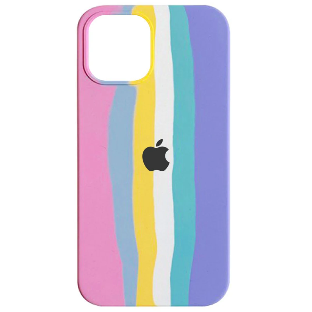 Чохол Silicone Case Full Rainbow Pink/Lilac для Apple iPhone 13 Pro Max