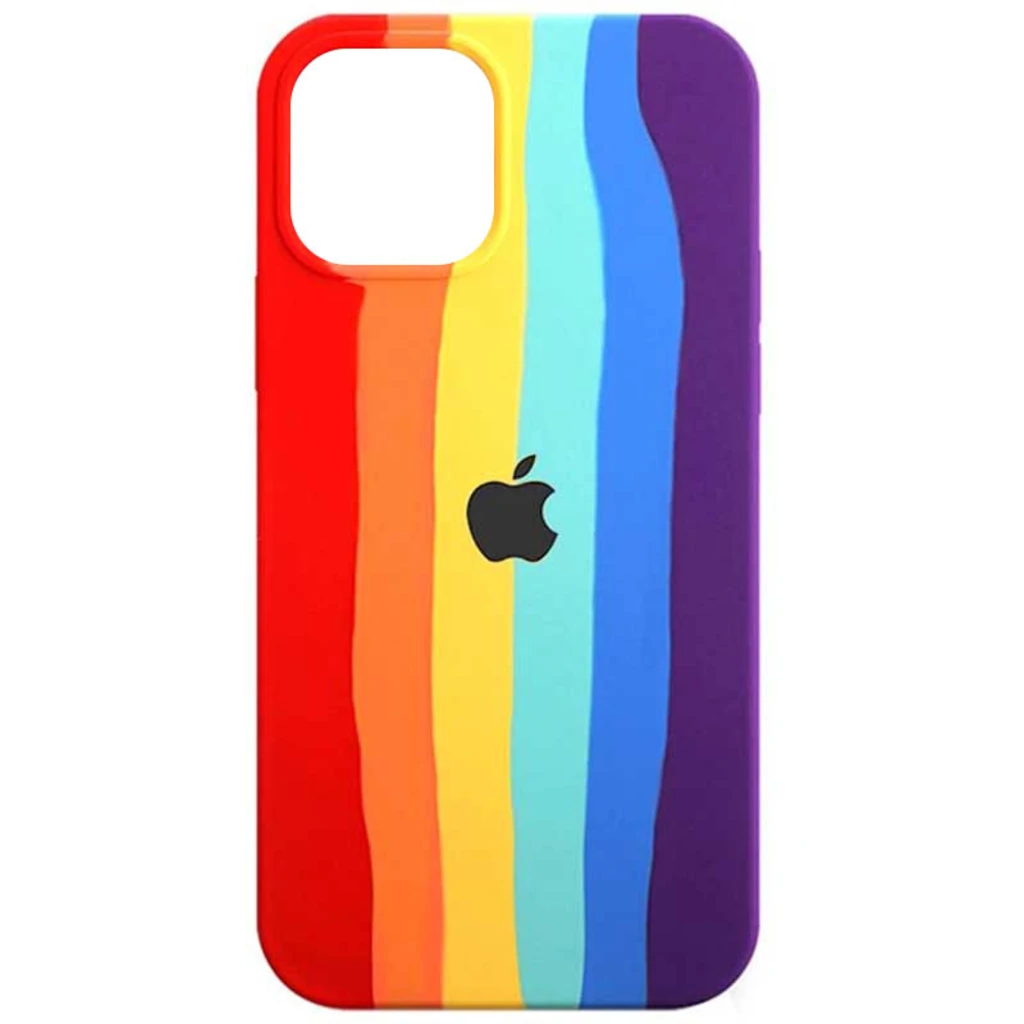 Чохол Silicone Case Full Rainbow Red/Purple для Apple iPhone 13 Pro Max