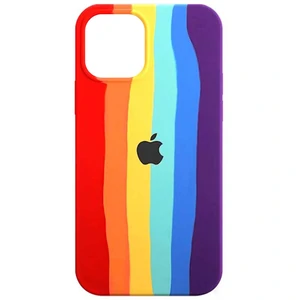 Чохол Silicone Case Full Rainbow Red/Purple для Apple iPhone 13 Pro Max