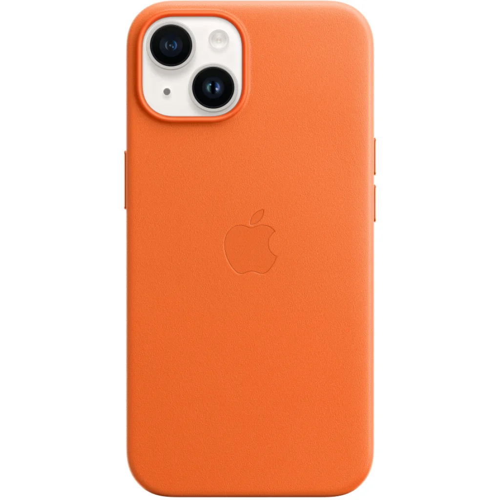 Чохол Apple iPhone 14 Leather Case with MagSafe Orange (MPP83)
