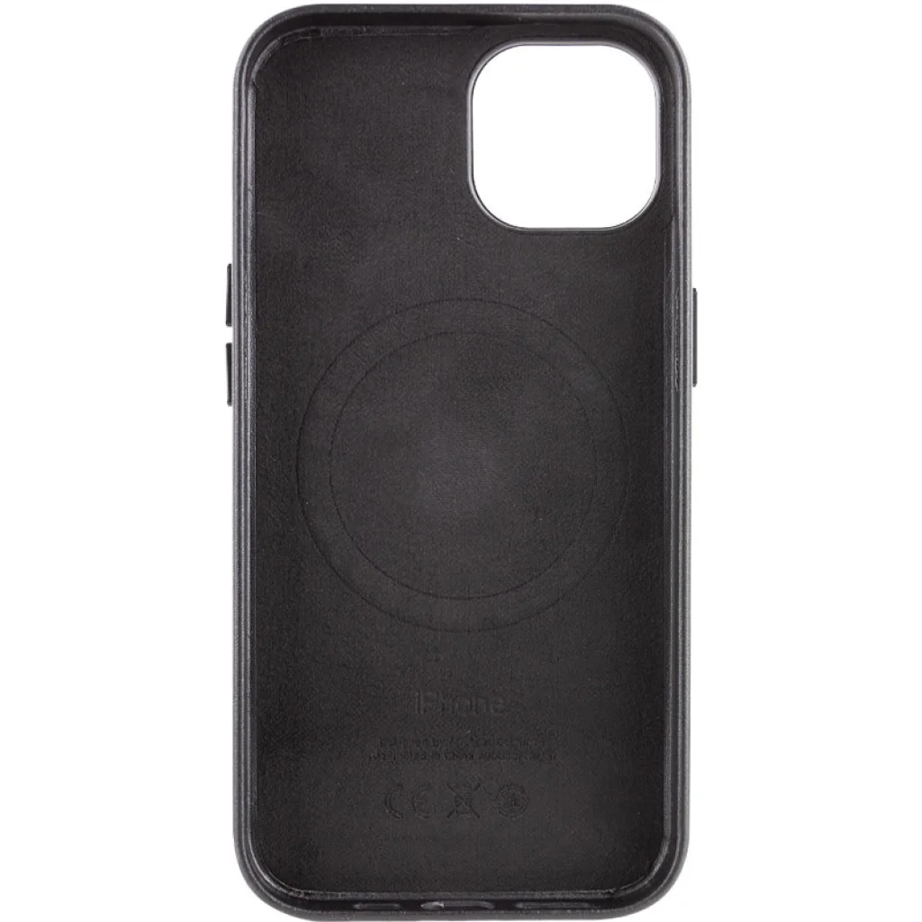 Чохол Apple iPhone 14 Leather Case (AA Plus) with MagSafe Black
