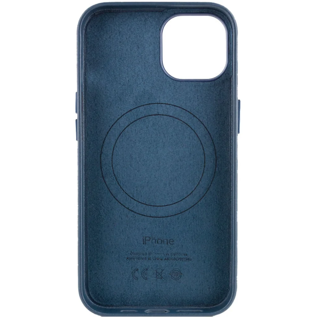 Чохол Apple iPhone 14 Leather Case (AA Plus) with MagSafe Indigo Blue