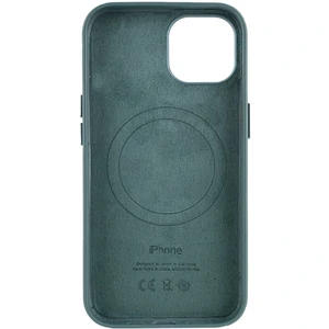 Чохол Apple iPhone 14 Leather Case (AA Plus) with MagSafe Pine Green