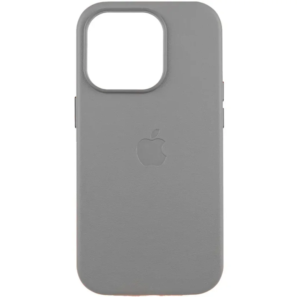 Чехол Leather Case (AAA) with MagSafe and Animation для Apple iPhone 16 Pro Light Gray