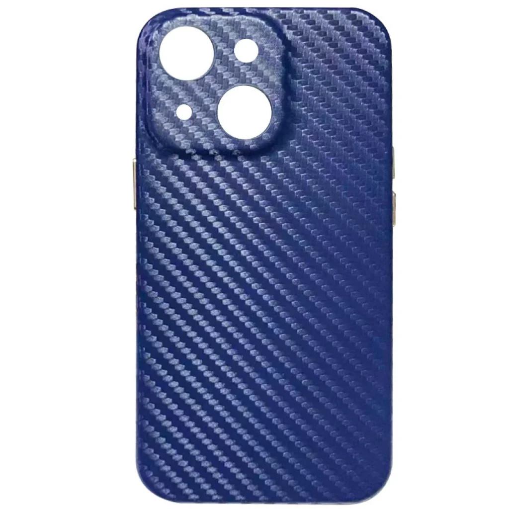 Чохол Leather Case Carbon Series Blue для Apple iPhone 13