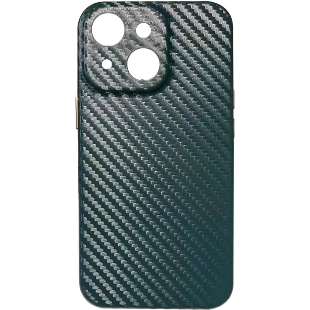 Чохол Leather Case Carbon Series Green для Apple iPhone 13