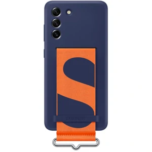 Цвет: Синий - Чехол Samsung Silicone Cover with Strap Navy для Samsung Galaxy S21 FE 5G SM-G990 (EF-GG990TNEG)