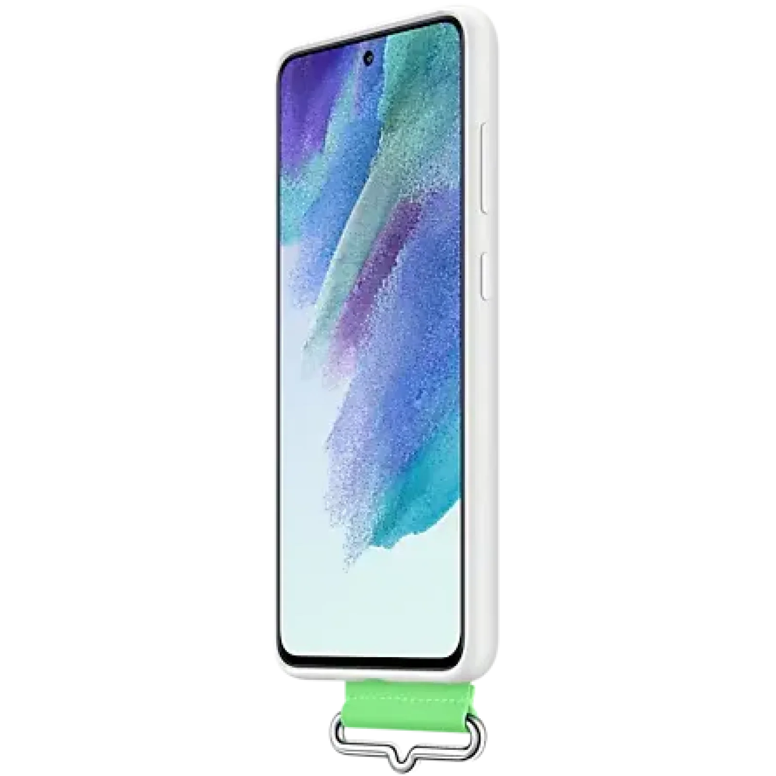 Чехол Samsung Silicone Cover with Strap White для Samsung Galaxy S21 FE 5G SM-G990 (EF-GG990TWEG)