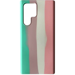Чохол Silicone Case Full Rainbow Green/Pink для Samsung Galaxy S22 Ultra SM-S908