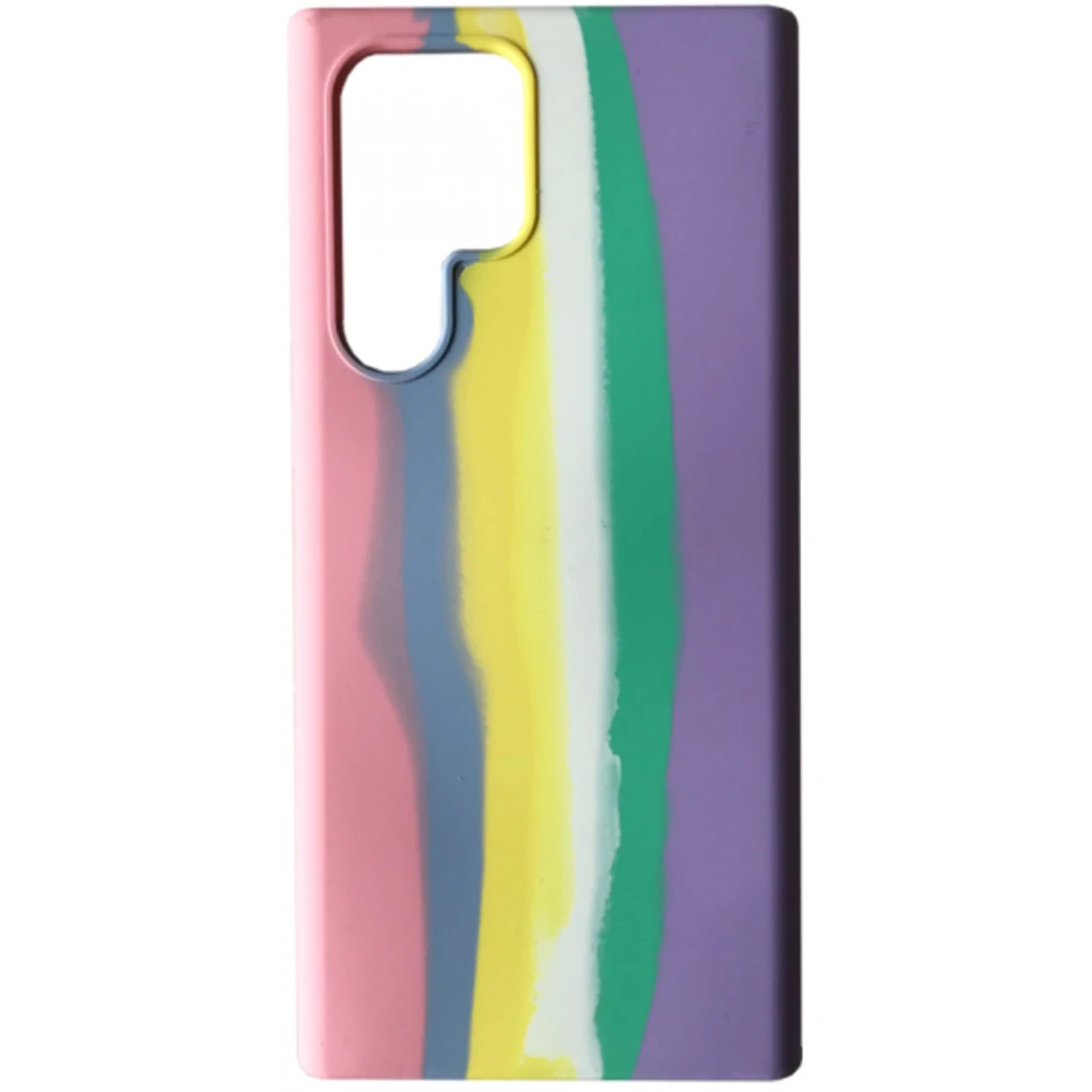 Чохол Silicone Case Full Rainbow Pink/Violet для Samsung Galaxy S22 Ultra SM-S908