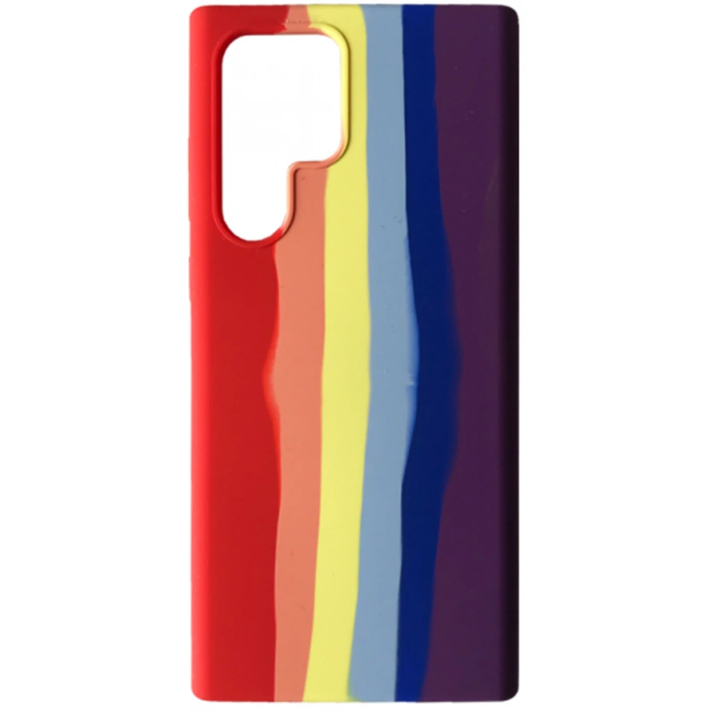 Чехол Silicone Case Full Rainbow Red/Purple для Samsung Galaxy S22 Ultra SM-S908
