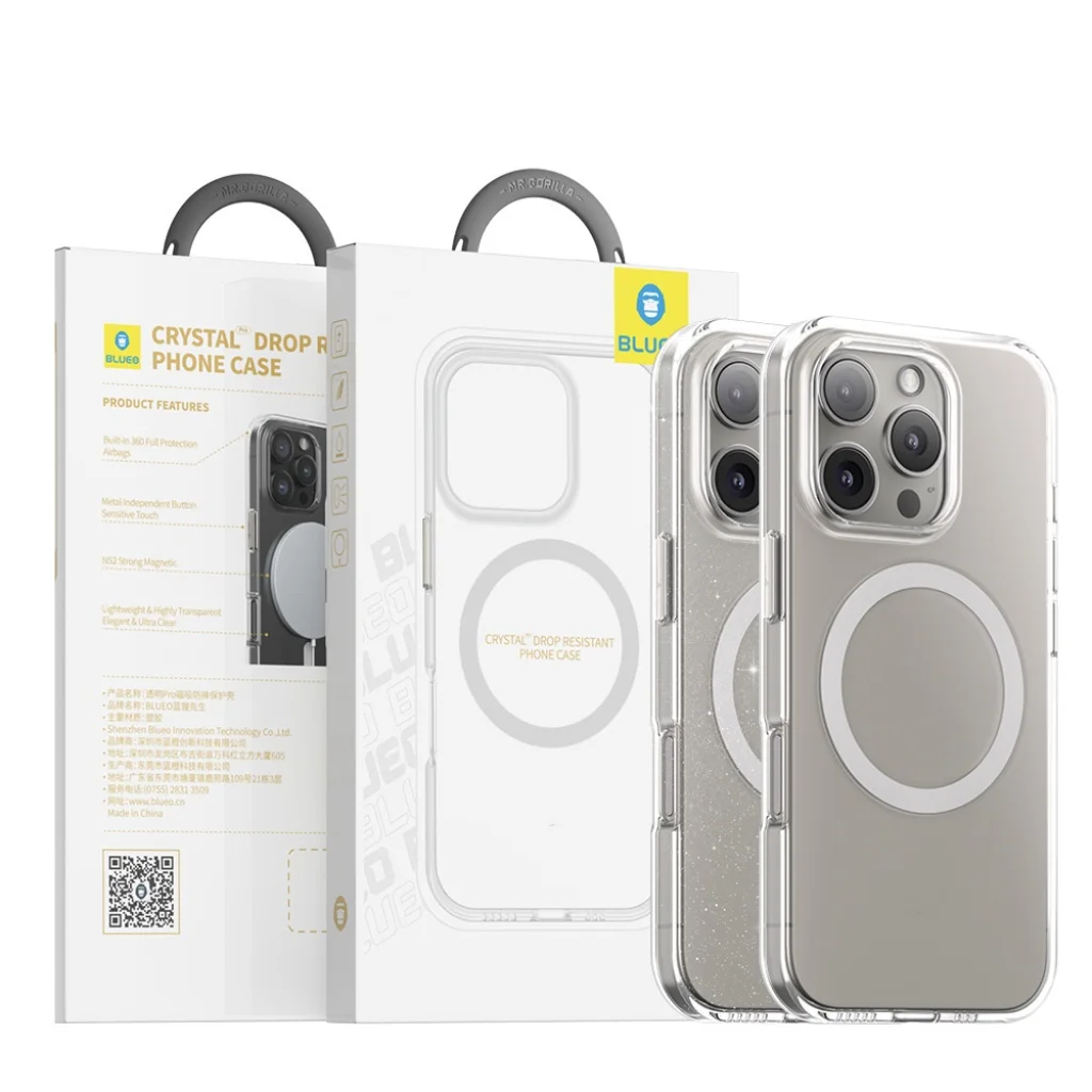 Чехол Blueo Crystal Drop Pro Resistance Phone Case MagSafe для iPhone 16 Transparent