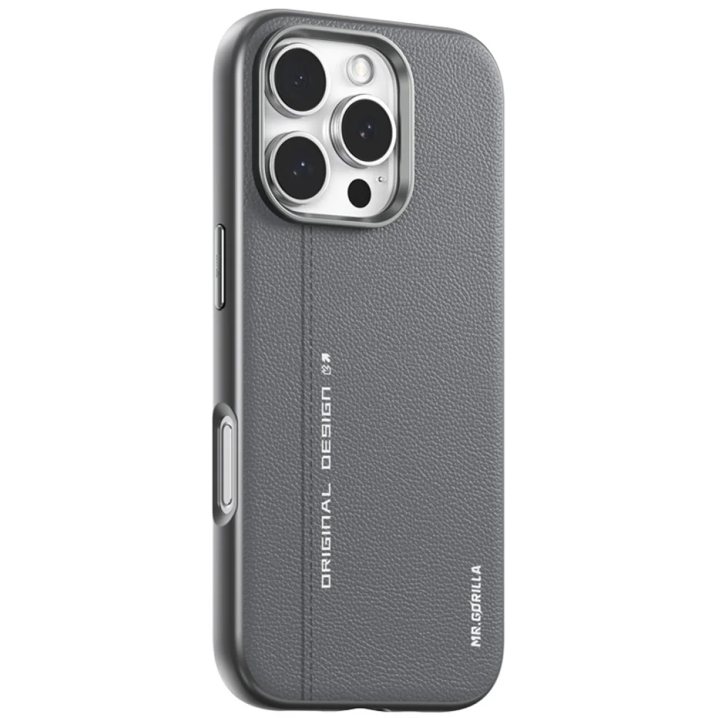 Чехол Blueo Leather Case MagSafe для iPhone 16 Pro Grey